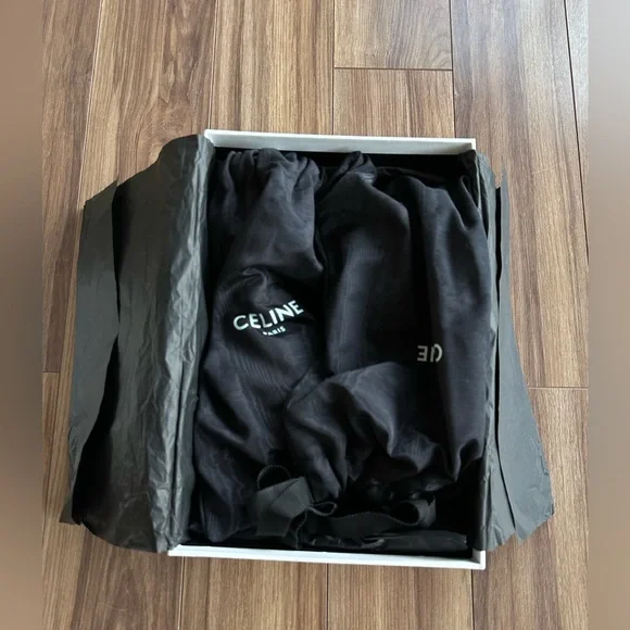 CELINE Sharp Sandal In Kidskin, Patent Calfskin, Elaphe 
color: black, white - Picture 5 of 6